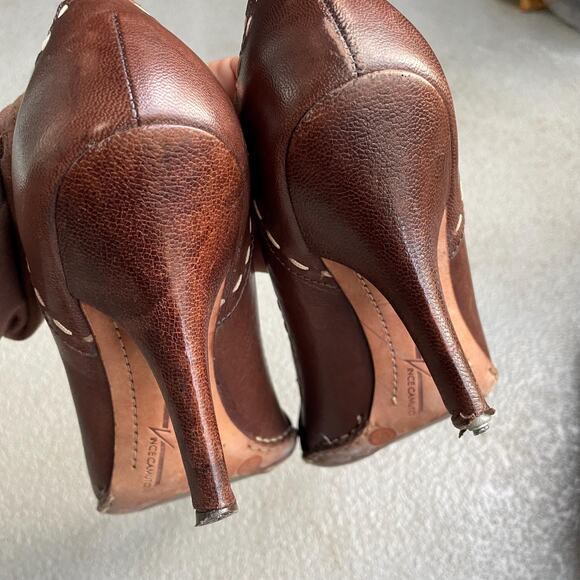 y2k vintage 00's brown leather high heels vince camuto it girl | size 7.5 - Picture 6 of 7